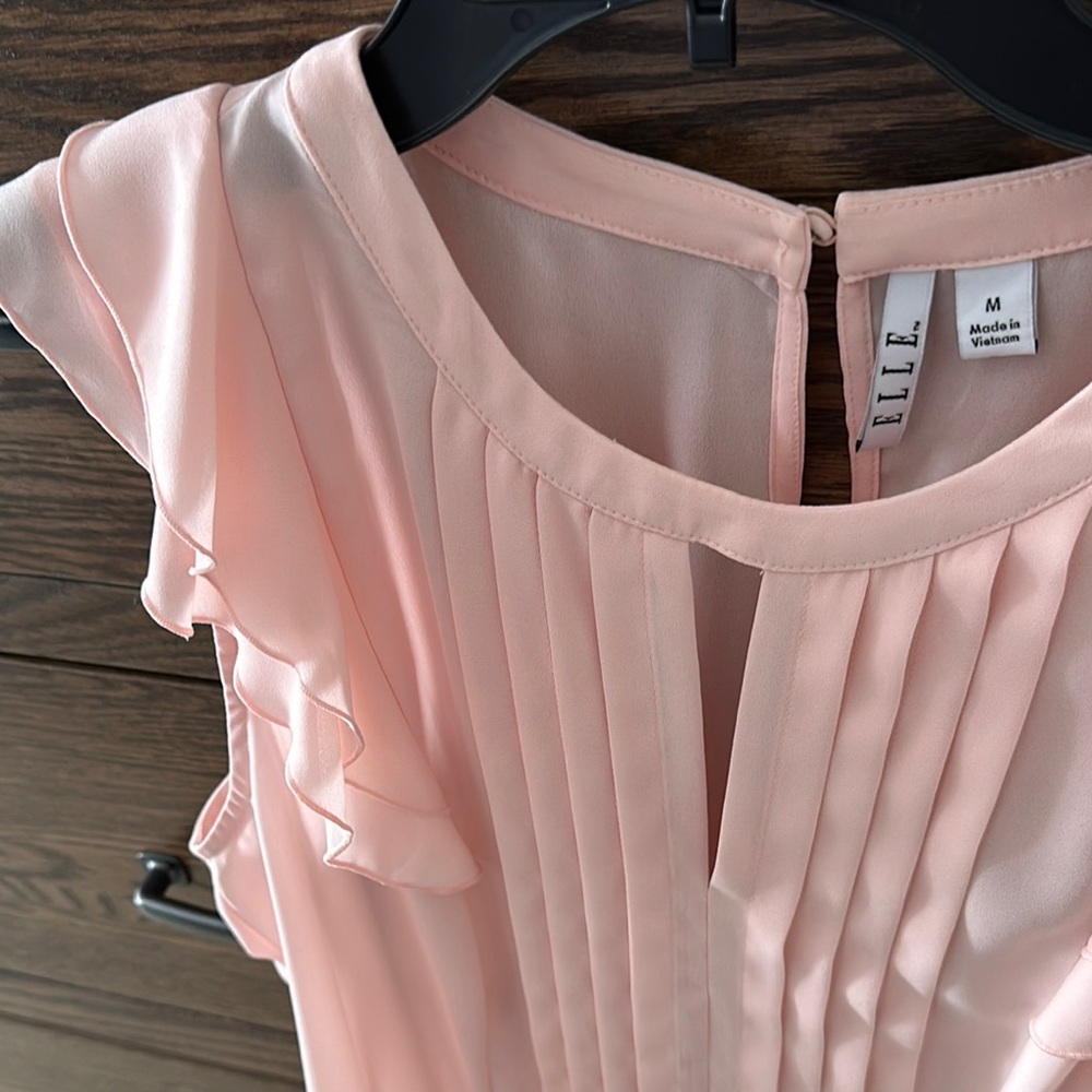 Elle Pink Pleated Blouse